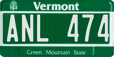 VT license plate ANL474