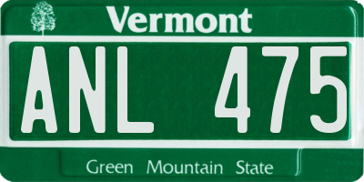 VT license plate ANL475