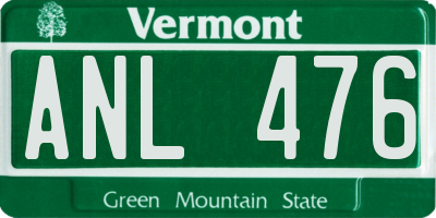VT license plate ANL476