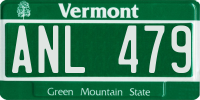 VT license plate ANL479