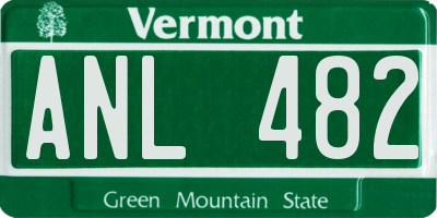 VT license plate ANL482