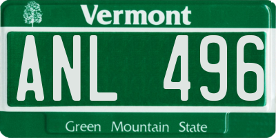 VT license plate ANL496