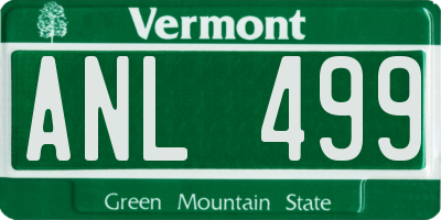 VT license plate ANL499