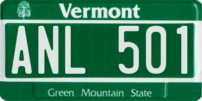 VT license plate ANL501