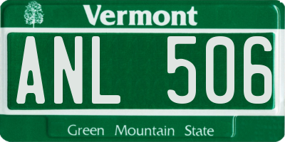 VT license plate ANL506