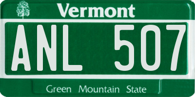 VT license plate ANL507
