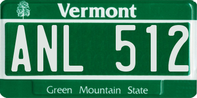 VT license plate ANL512
