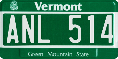 VT license plate ANL514