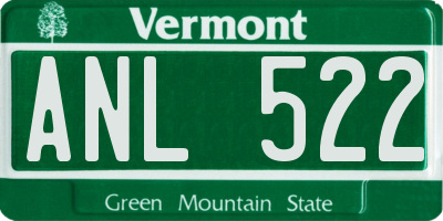VT license plate ANL522