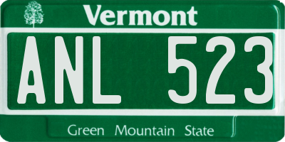 VT license plate ANL523