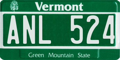 VT license plate ANL524