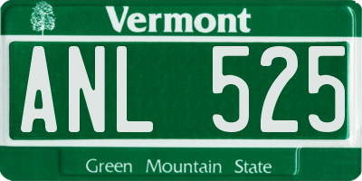 VT license plate ANL525