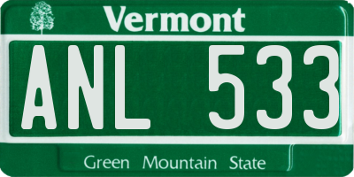 VT license plate ANL533