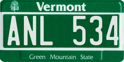 VT license plate ANL534