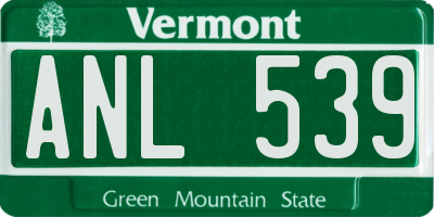 VT license plate ANL539