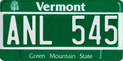VT license plate ANL545