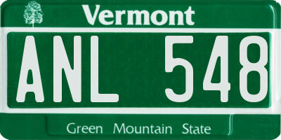 VT license plate ANL548