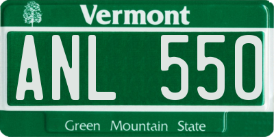 VT license plate ANL550