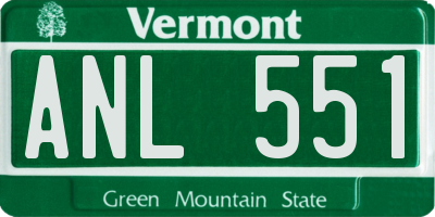 VT license plate ANL551