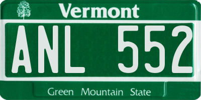 VT license plate ANL552
