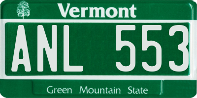 VT license plate ANL553