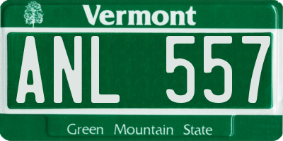 VT license plate ANL557