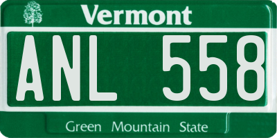 VT license plate ANL558
