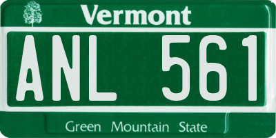VT license plate ANL561