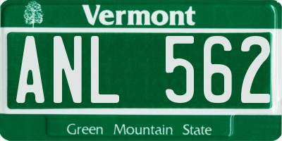 VT license plate ANL562