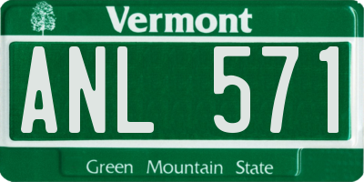 VT license plate ANL571