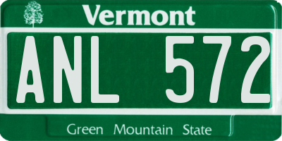 VT license plate ANL572