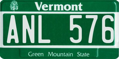 VT license plate ANL576