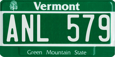 VT license plate ANL579