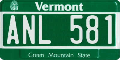 VT license plate ANL581