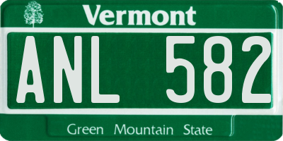 VT license plate ANL582
