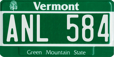 VT license plate ANL584