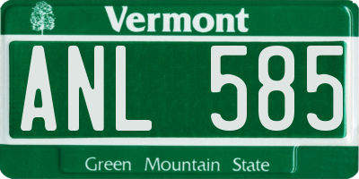 VT license plate ANL585