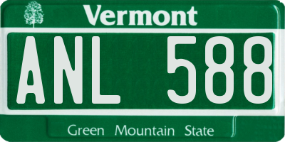 VT license plate ANL588