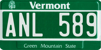 VT license plate ANL589