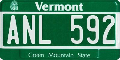 VT license plate ANL592