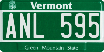 VT license plate ANL595