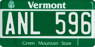 VT license plate ANL596