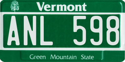VT license plate ANL598