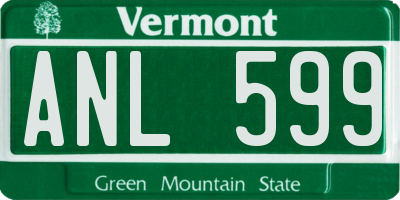 VT license plate ANL599