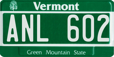 VT license plate ANL602