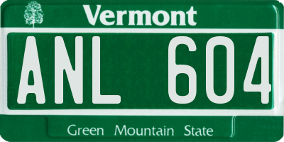 VT license plate ANL604
