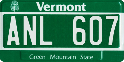 VT license plate ANL607
