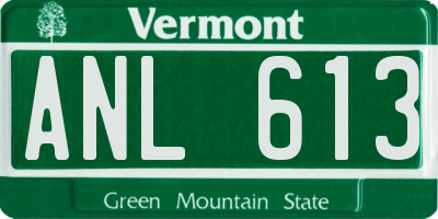 VT license plate ANL613