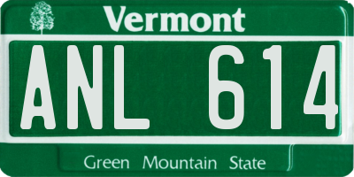 VT license plate ANL614