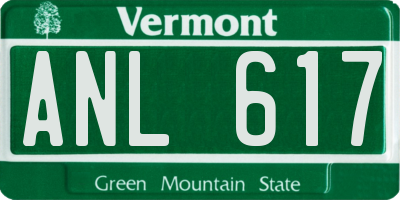 VT license plate ANL617